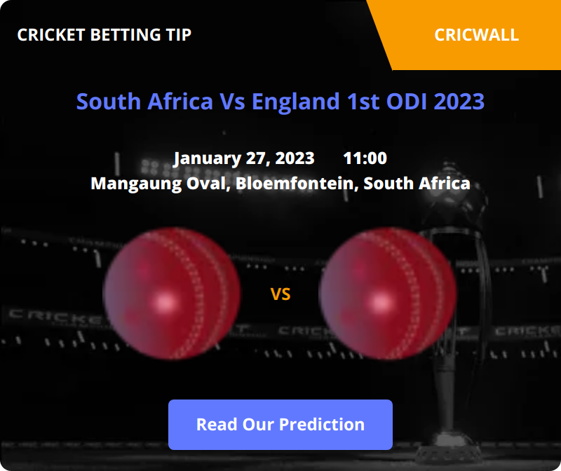 South Africa VS England Match Prediction 27 January 2023