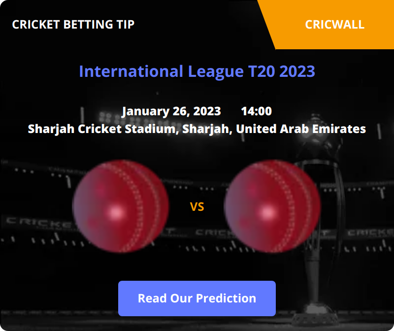Sharjah Warriors VS Dubai Capitals Match Prediction 26 January 2023