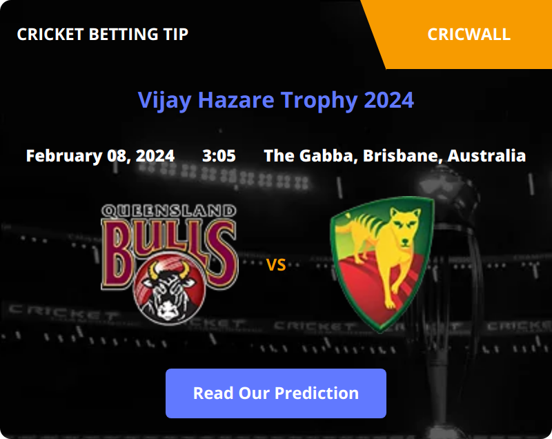Queensland VS Tasmania Match Prediction 08 February 2024